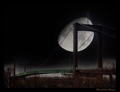 Bridge with moon photo