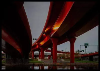 Red snake bridge photo