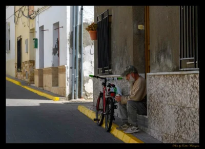 Resting man in Sorba, Almeria, Spain
